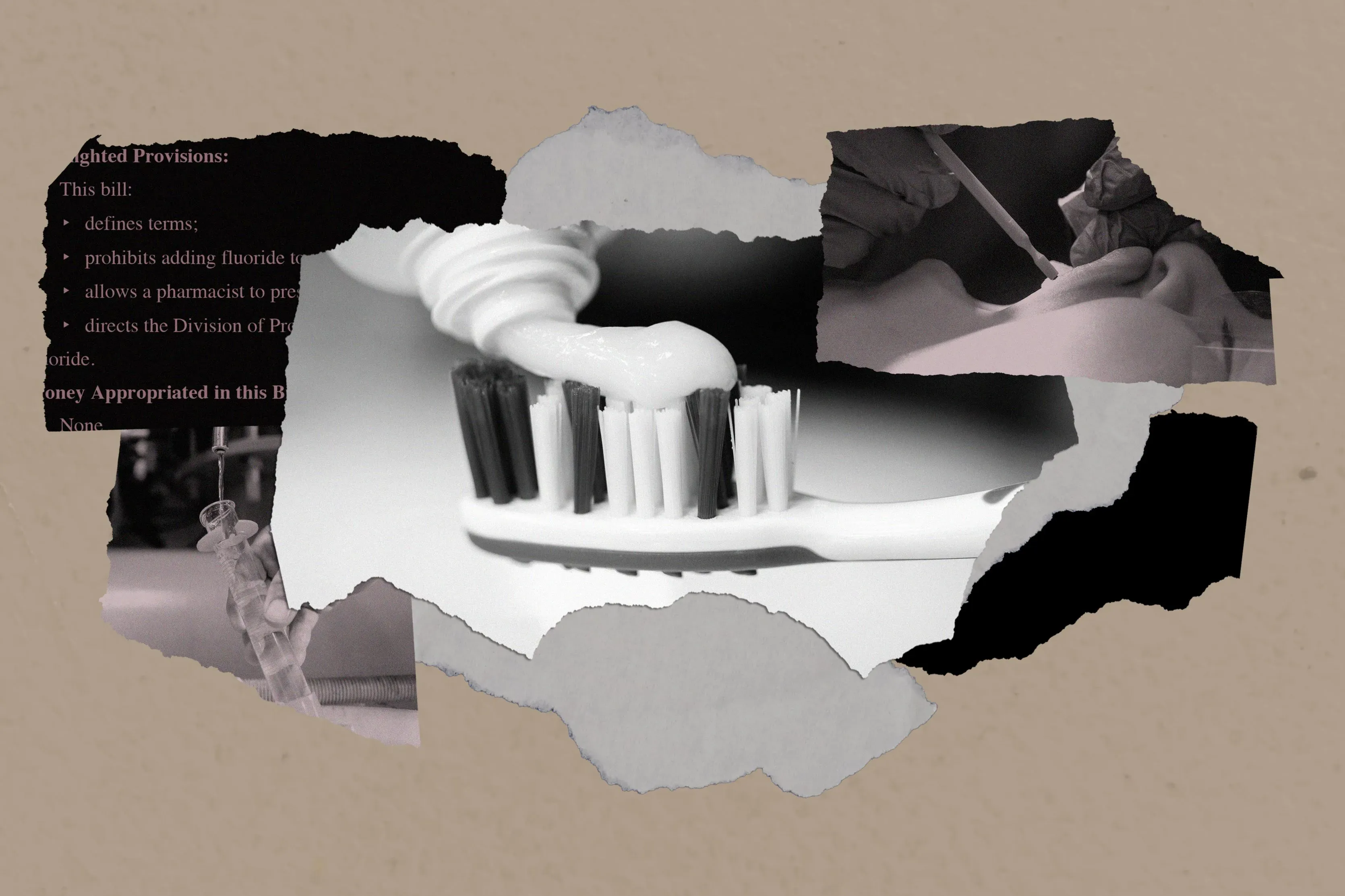 صورة توضح فرشاة أسنان مع معجون الفلورايد، تعكس الجدل حول مكملات الفلورايد في سياق حظر فلورة المياه في يوتا.