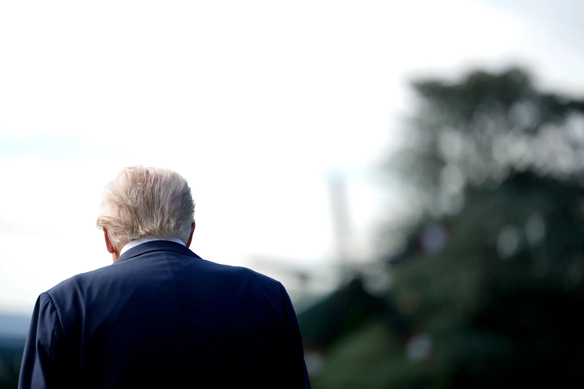 ظهر شخصية تتجه بعيدًا، مع التركيز على تسريحة شعره المميزة، في سياق من التوترات الجيوسياسية والأمنية في أوروبا.