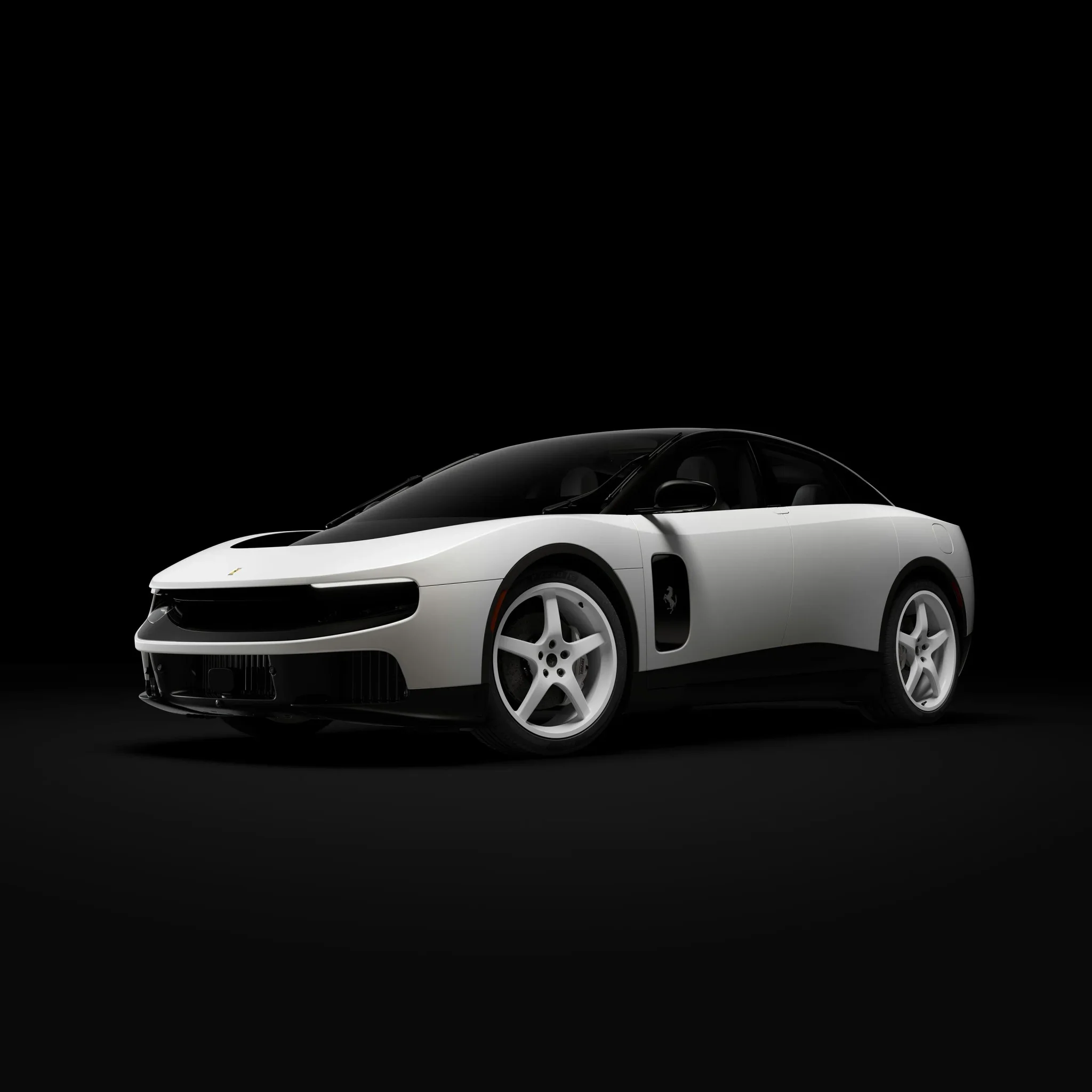 فيراري لوس الكهربائية بتصميم مستقبلي أنيق باللون الأبيض والأسود، تم بيع نسخة "Chassis 0" التاريخية مقابل 40 مليون دولار في مزاد.