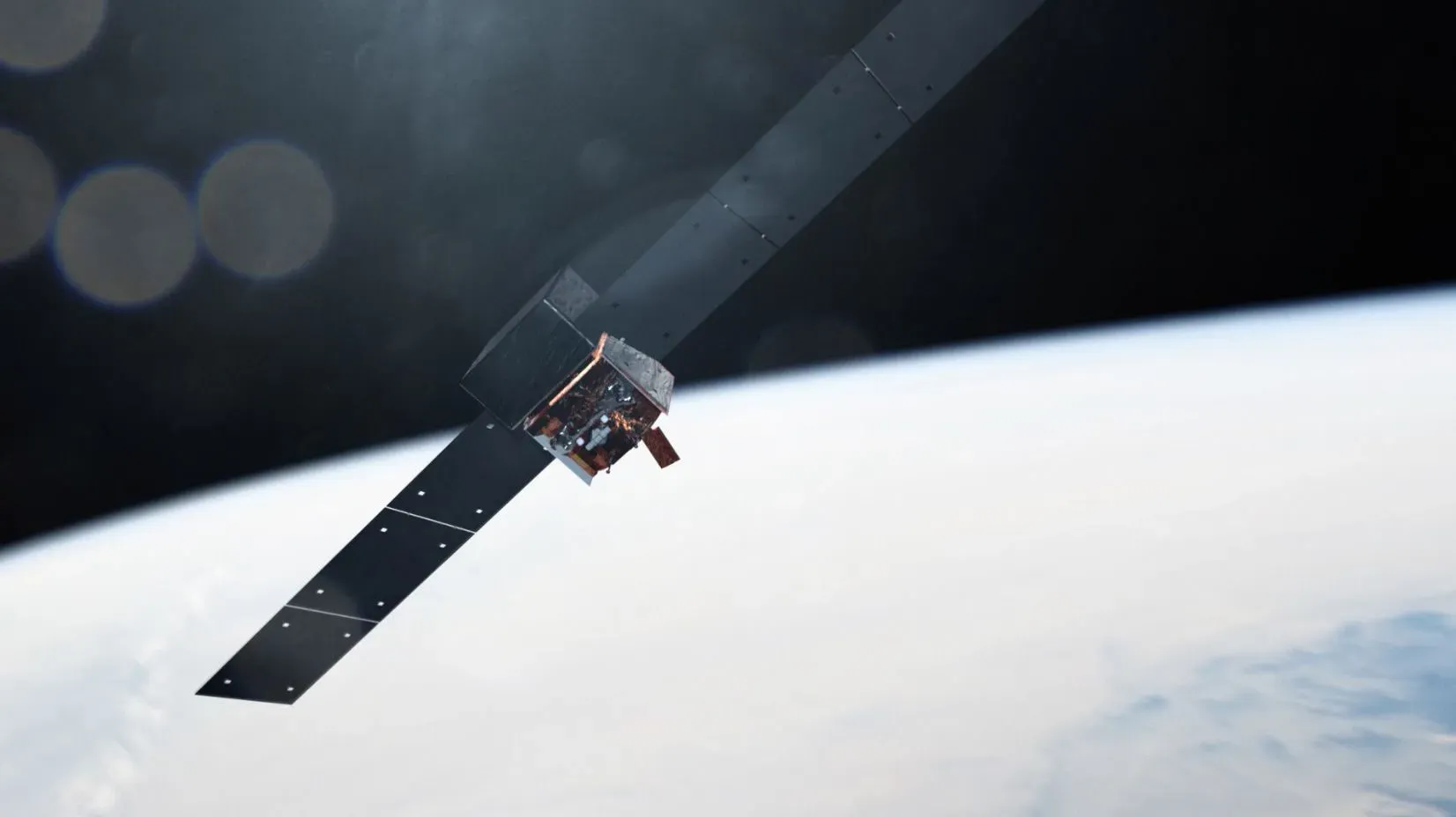 تلسكوب فيرمي لأشعة غاما في الفضاء، يراقب الفضاء الخارجي مع التركيز على دراسة المادة المظلمة وتوهج أشعة غاما.