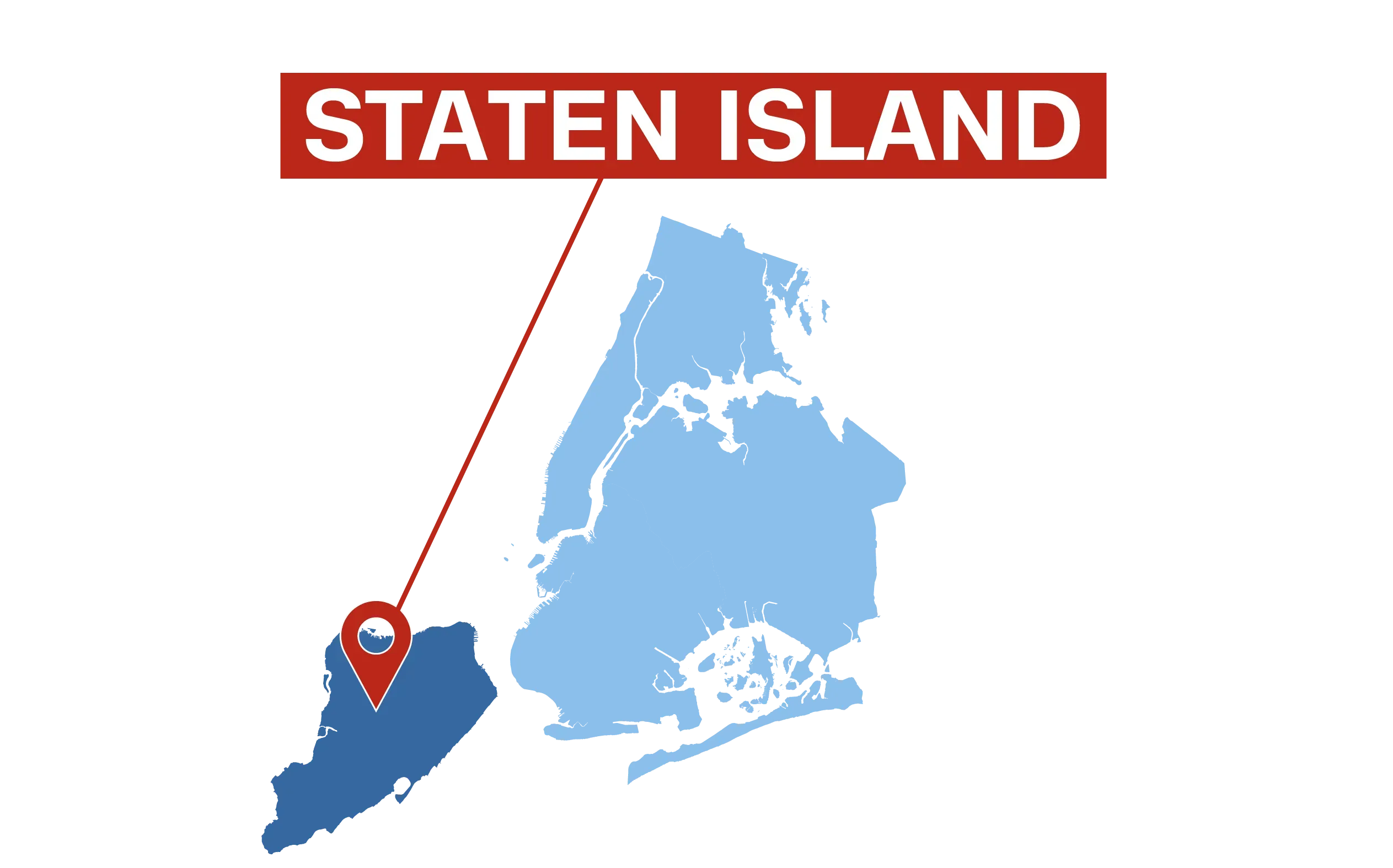 خريطة توضح موقع جزيرة ستاتن في نيويورك، مع تحديد النقطة المهمة على الخريطة. تعكس الصورة أهمية التخطيط الحضري في الانتخابات.