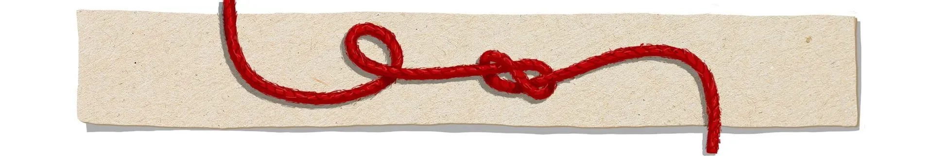 صورة لحبل أحمر ملتف على ورقة بيج، تعبر عن مواضيع الجريمة والتحليل النفسي في سياق المقالة حول الجرائم.