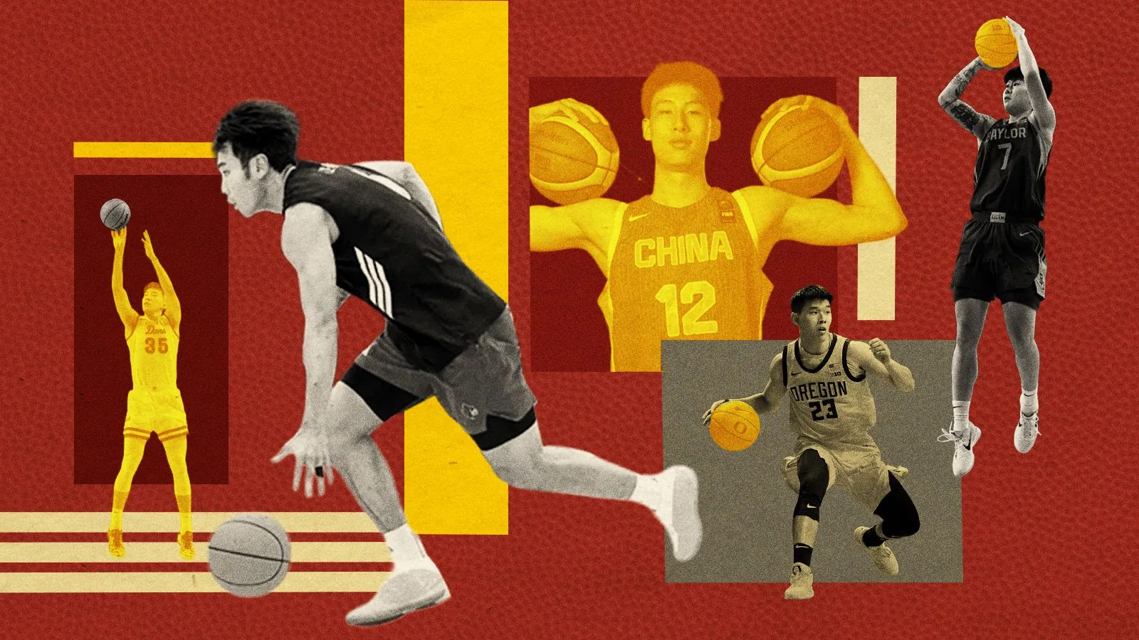 لاعبون صينيون شباب في كرة السلة الأمريكية، أبرزهم Zhang Boyuan، يعكسون تصاعد حضور الصين في دوري NCAA الجامعي.