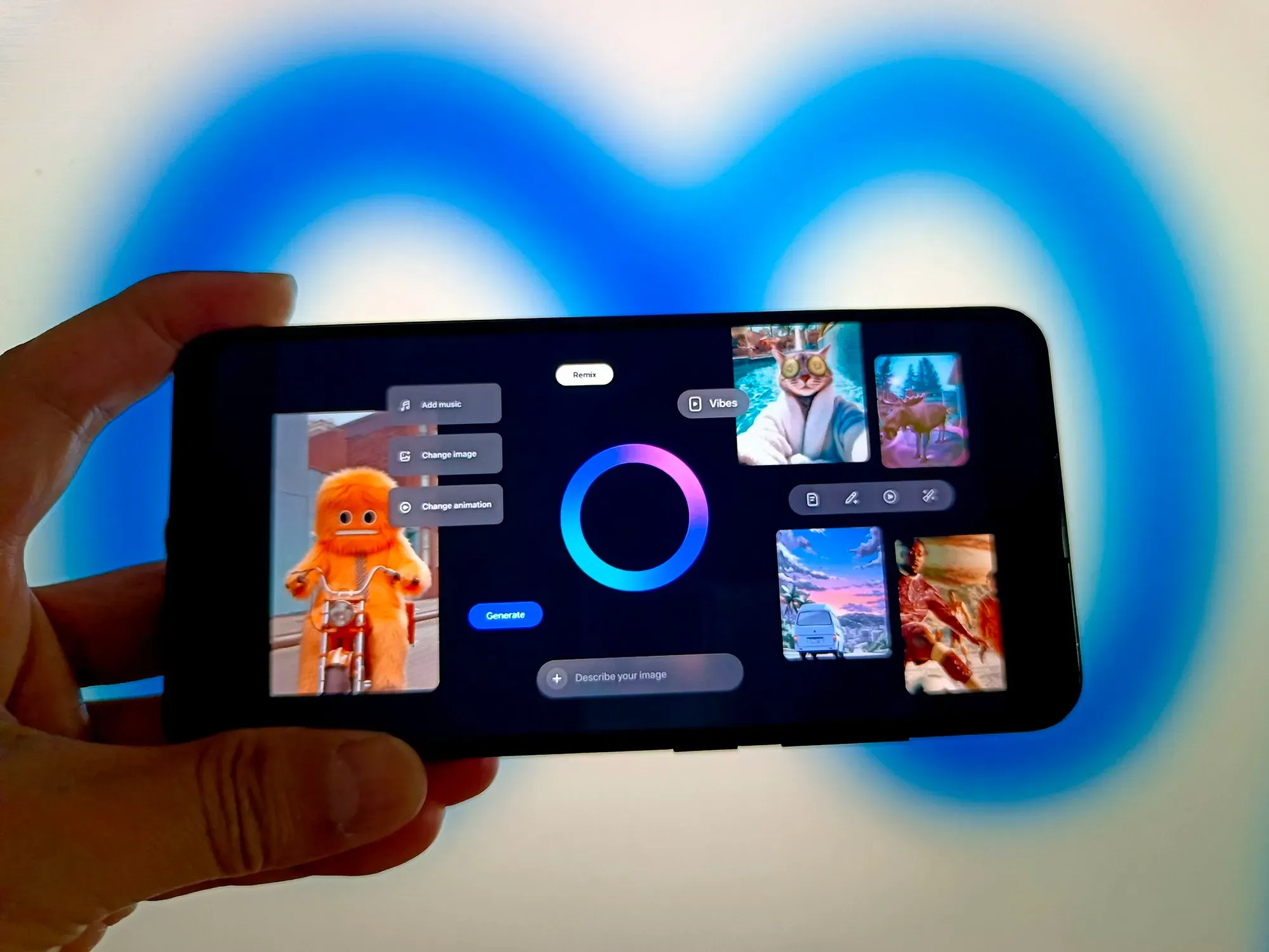 واجهة تطبيق Sora تعرض خيارات لإنشاء محتوى ذكي مع صور متنوعة، مما يعكس تحول وسائل التواصل الاجتماعي باستخدام الذكاء الاصطناعي.