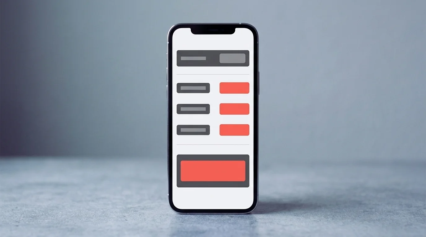 Phone checkout screen showing a base product price with several added surprise fees highlighted in red