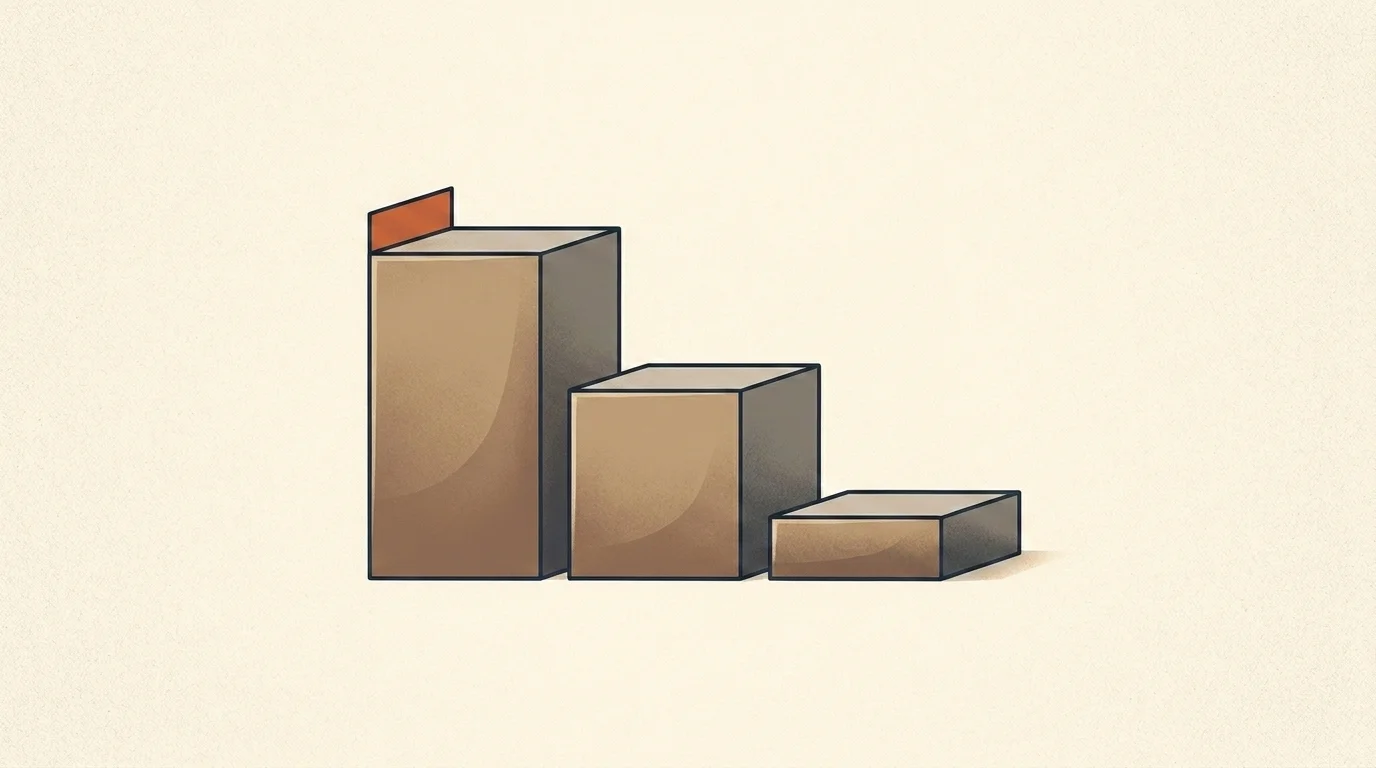 Descending three-tier staircase, each block shorter than the last, showing wealth shrinking across three generations